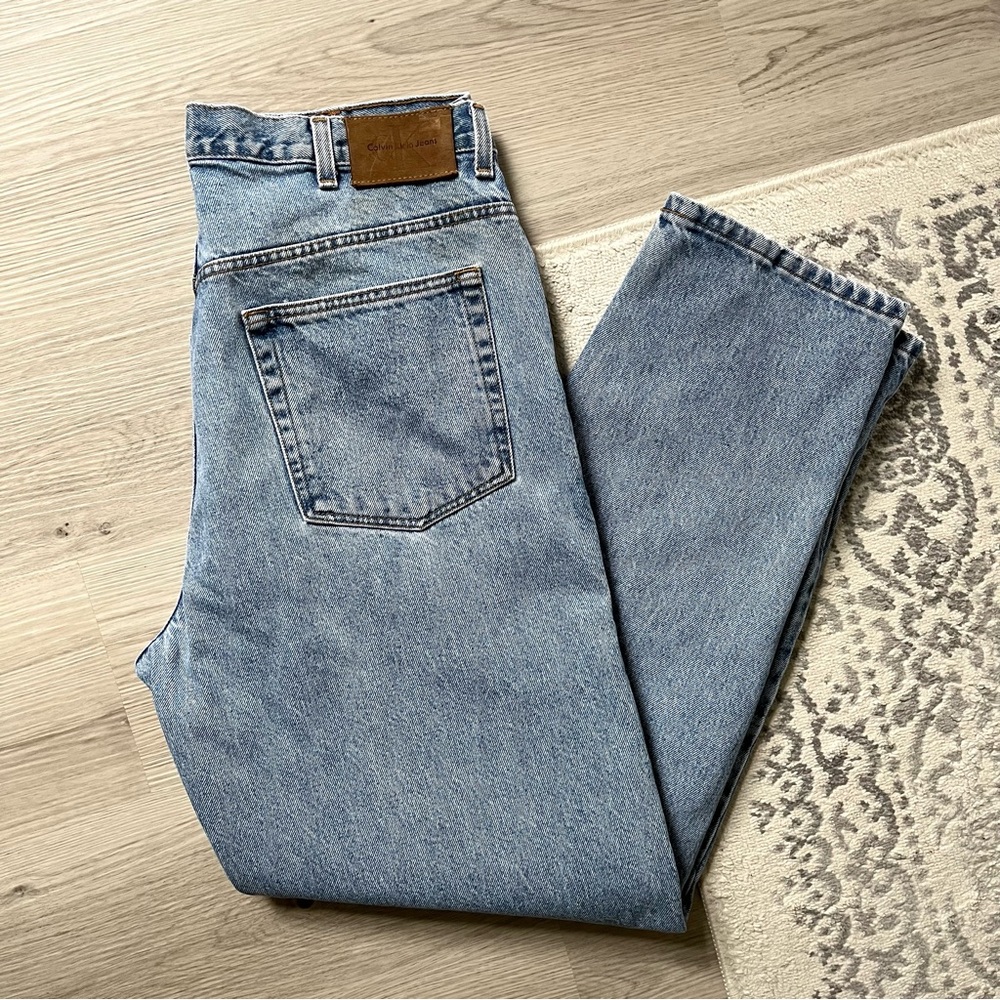 Vintage‎ 90s Calvin Klein Straight Leg Jeans Womens 32 Stone Wash High Waist